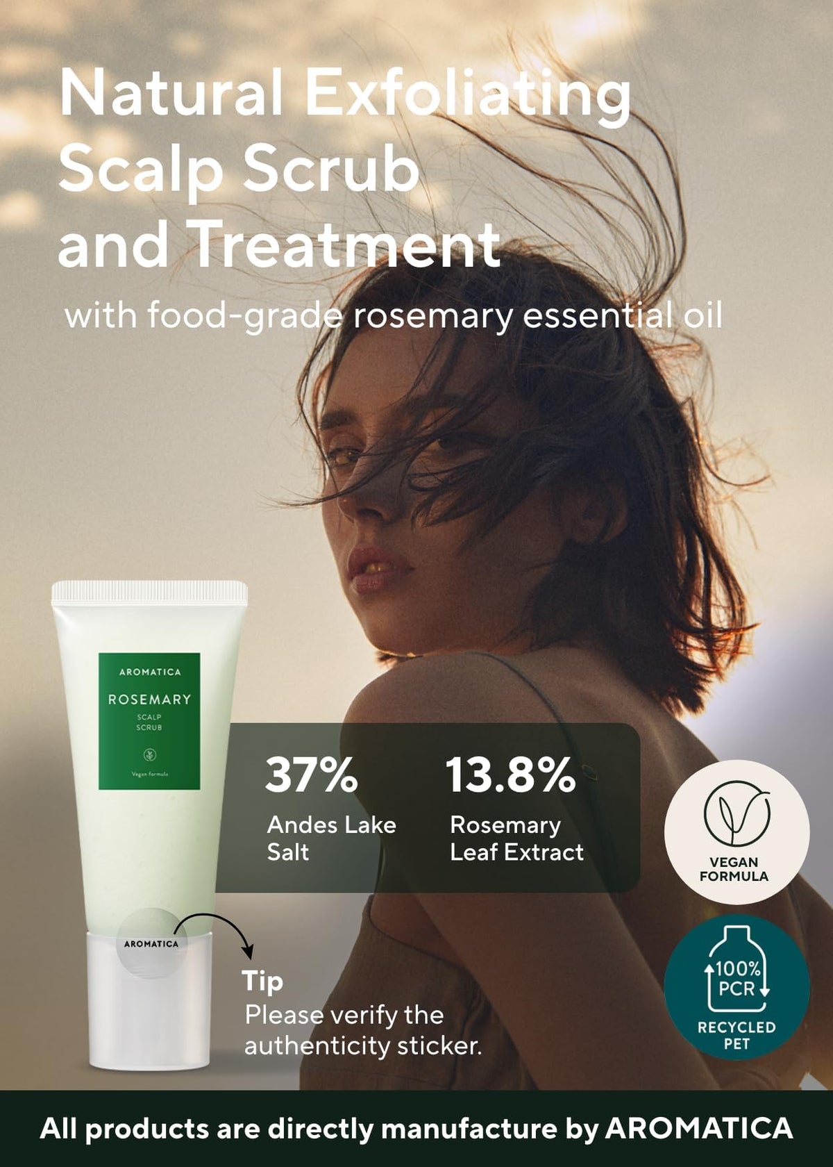 AROMATICA Andes lake salt crystals detail showcasing mineral exfoliant quality benefit