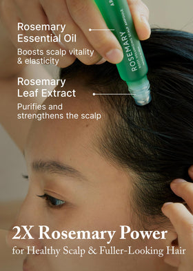 AROMATICA being applied to scalp at part line for targeted root support