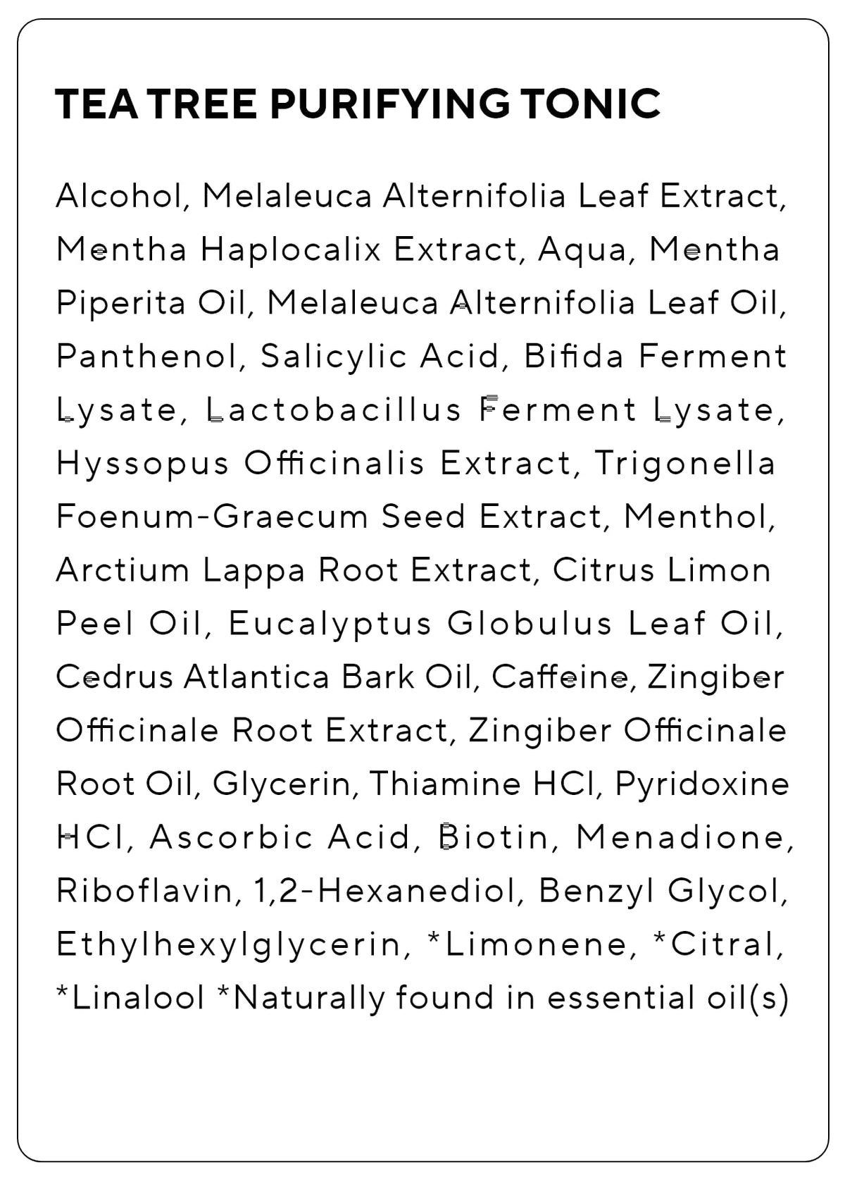 AROMATICA botanical ingredients like tea tree and peppermint