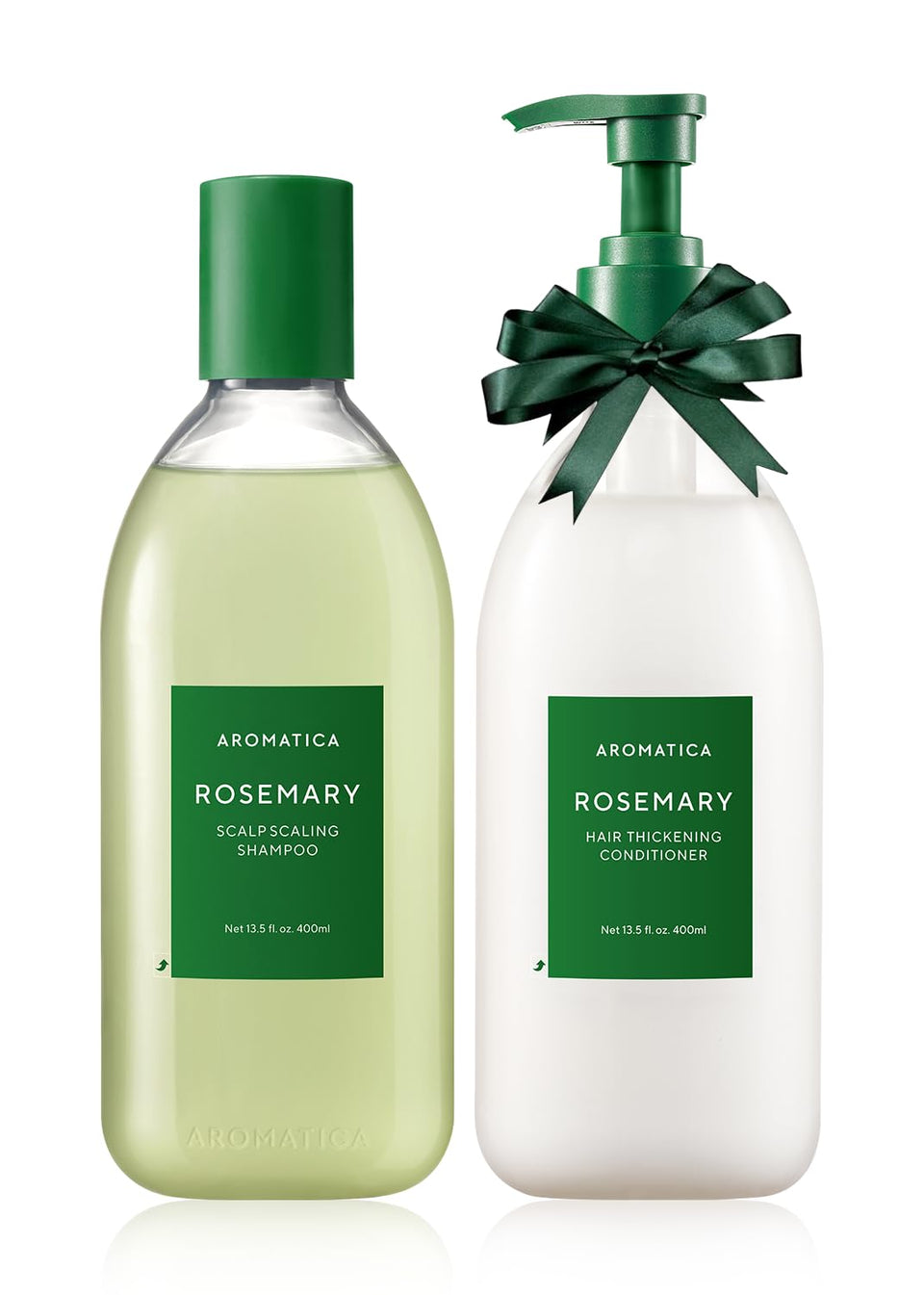 AROMATICA front packaging showing rosemary set and clean design benefits scalp clarity