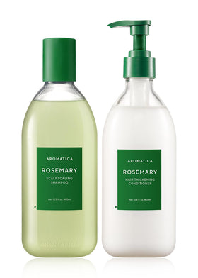 AROMATICA set styled on bathroom shelf showing gift-ready presentation benefit