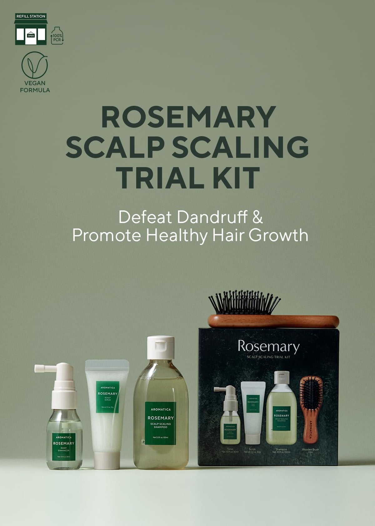AROMATICA shampoo pouring to show lather and gentle cleansing benefit