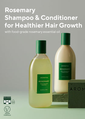 AROMATICA shampoo texture close-up showing creamy lather and gentle exfoliation benefit
