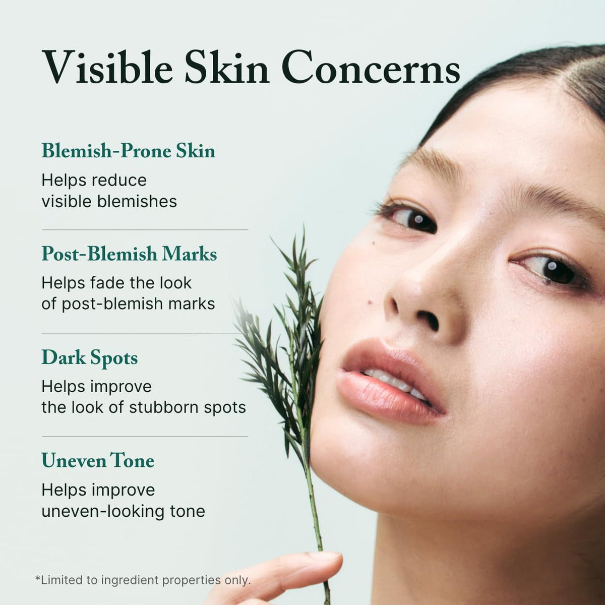 AROMATICA dropper releasing serum texture, showing lightweight absorption benefit