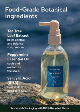 AROMATICA bottle held in hand to show 3.38oz size
