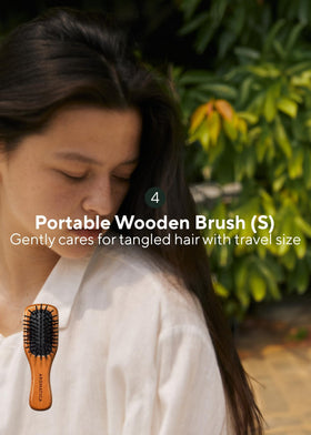AROMATICA travel kit in a toiletry bag illustrating on-the-go convenience