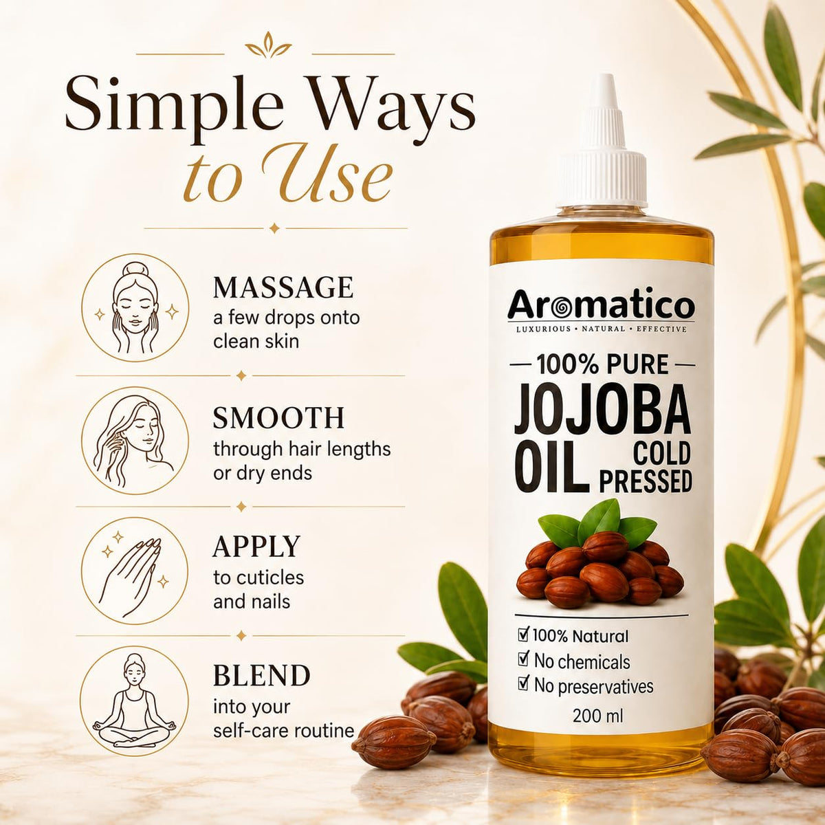 Aromatico bottle beside ruler showing 7 fl oz scale for accurate size expectation