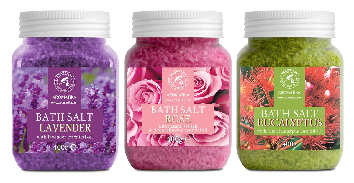 AROMATIKA lavender salt granules close-up showing texture and calming scent