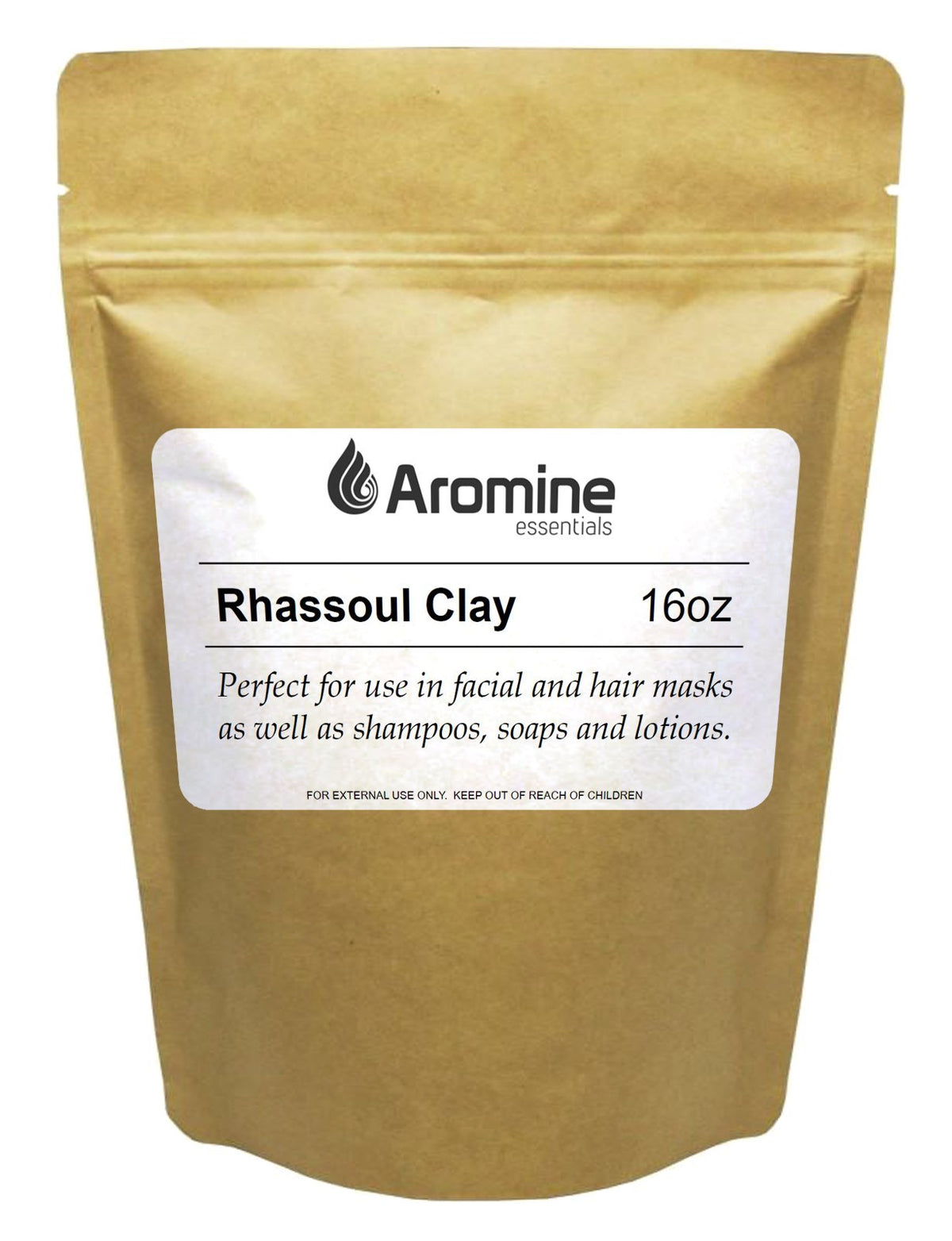 Aromine front packaging 16oz resealable pouch showing product and benefits