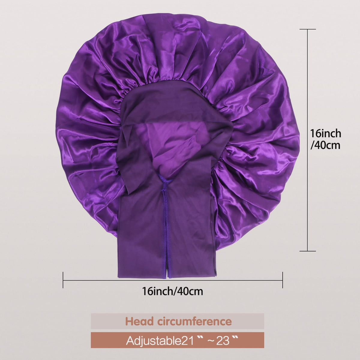 Arqumi woman wearing bonnet in bed protecting hair overnight