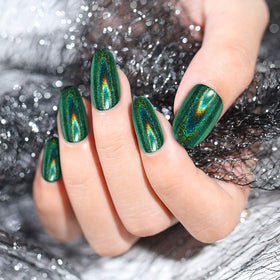 Artdone powder being applied to nail showing easy use and professional finish