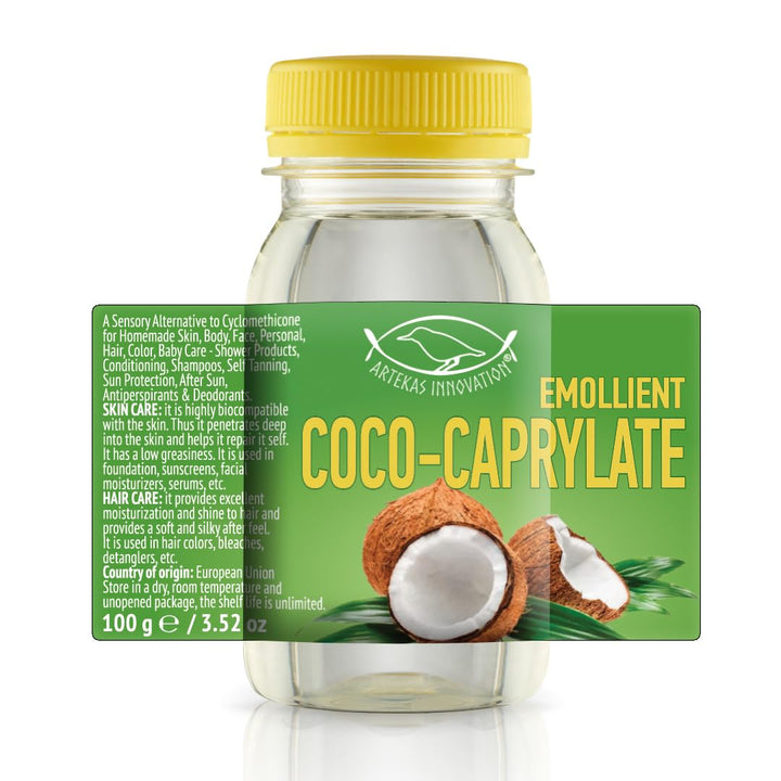 Artekas Innovation front packaging of coco-caprylate showing product clarity and compact size benefits
