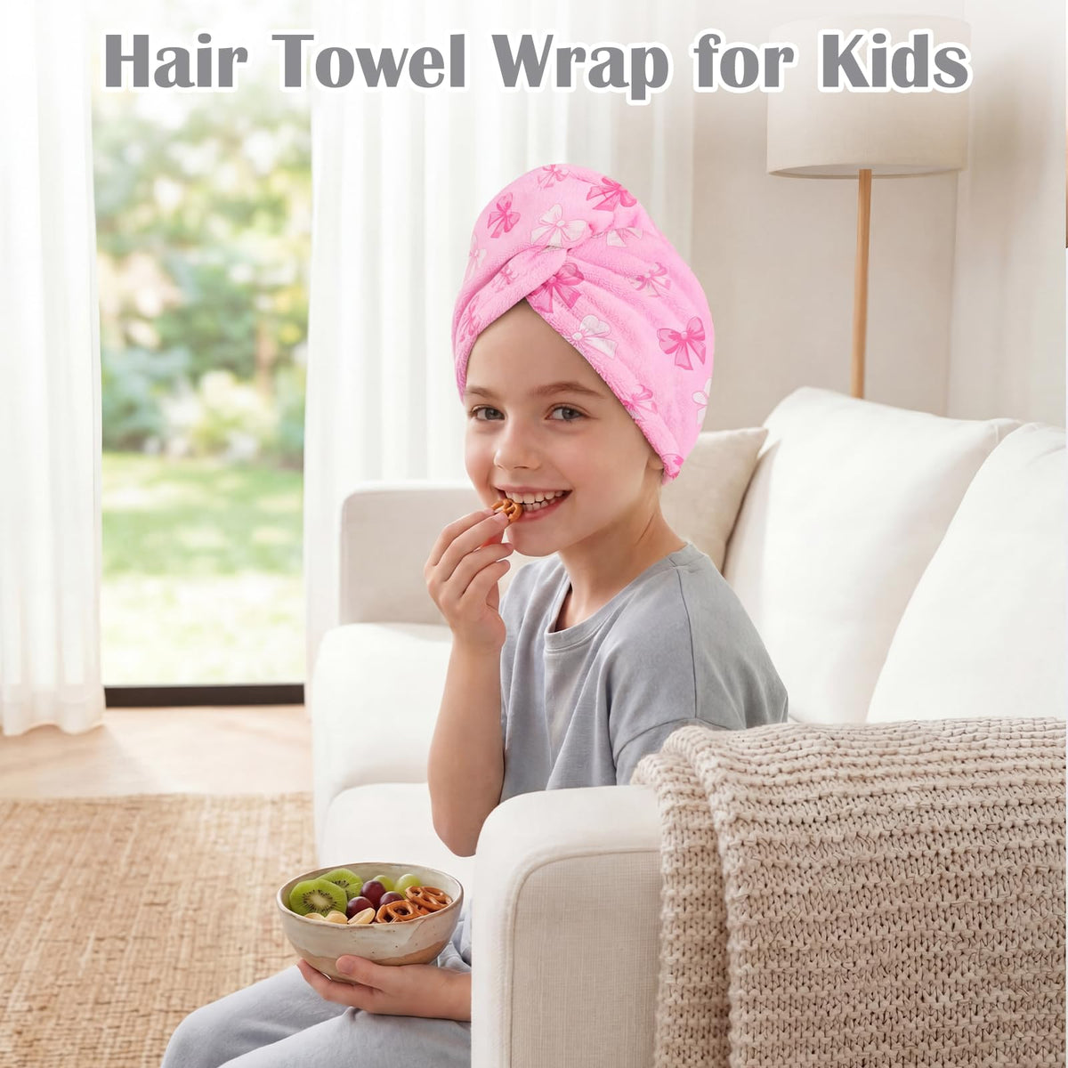 ArthomaHige on child after bath demonstrating secure fit and hands-free drying