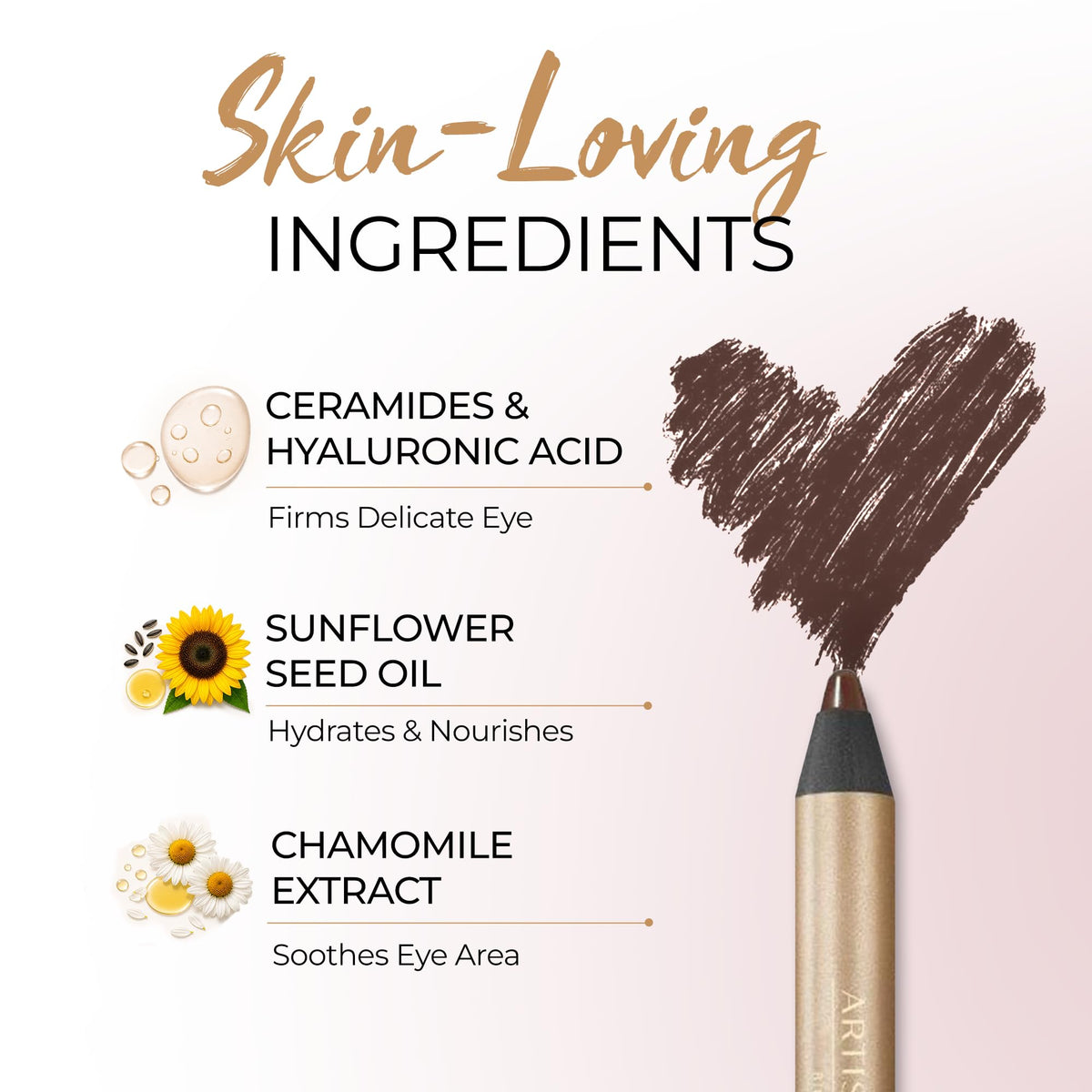 Side profile of Artisan L'uxe built-in smudger demonstrating easy blending benefit