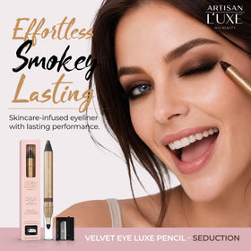 Artisan L'uxe pencil with included sharpener and cap highlighting precise shaping benefit