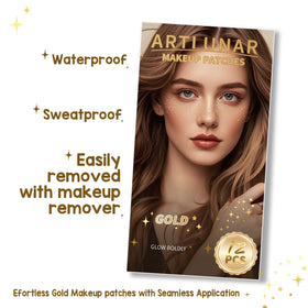 Artlunar eye-detail image displaying gold accents that enhance eye makeup