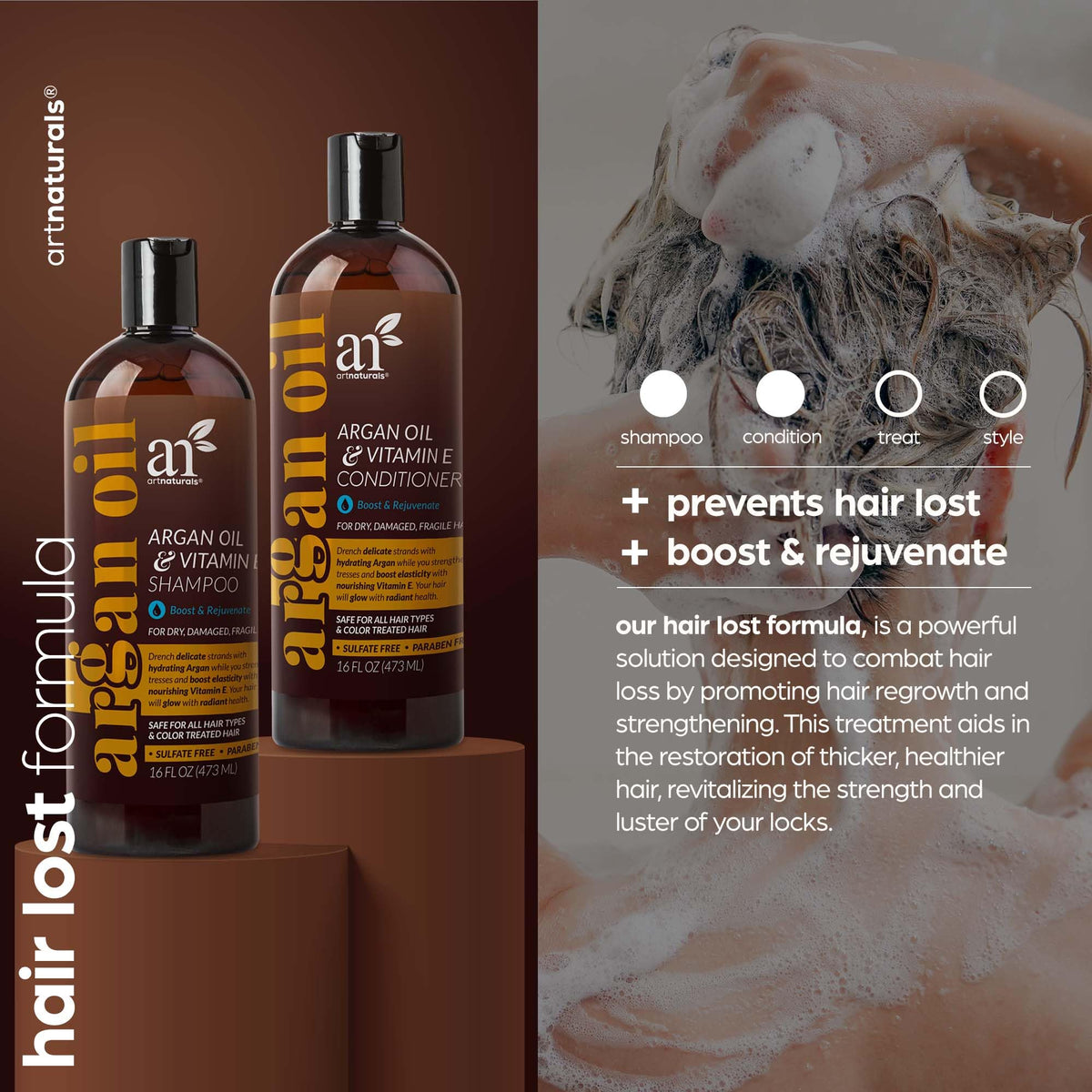 Artnaturals bottle label close-up highlighting active botanical ingredients