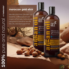 Artnaturals conditioner being applied to hair lengths for smoothing benefit