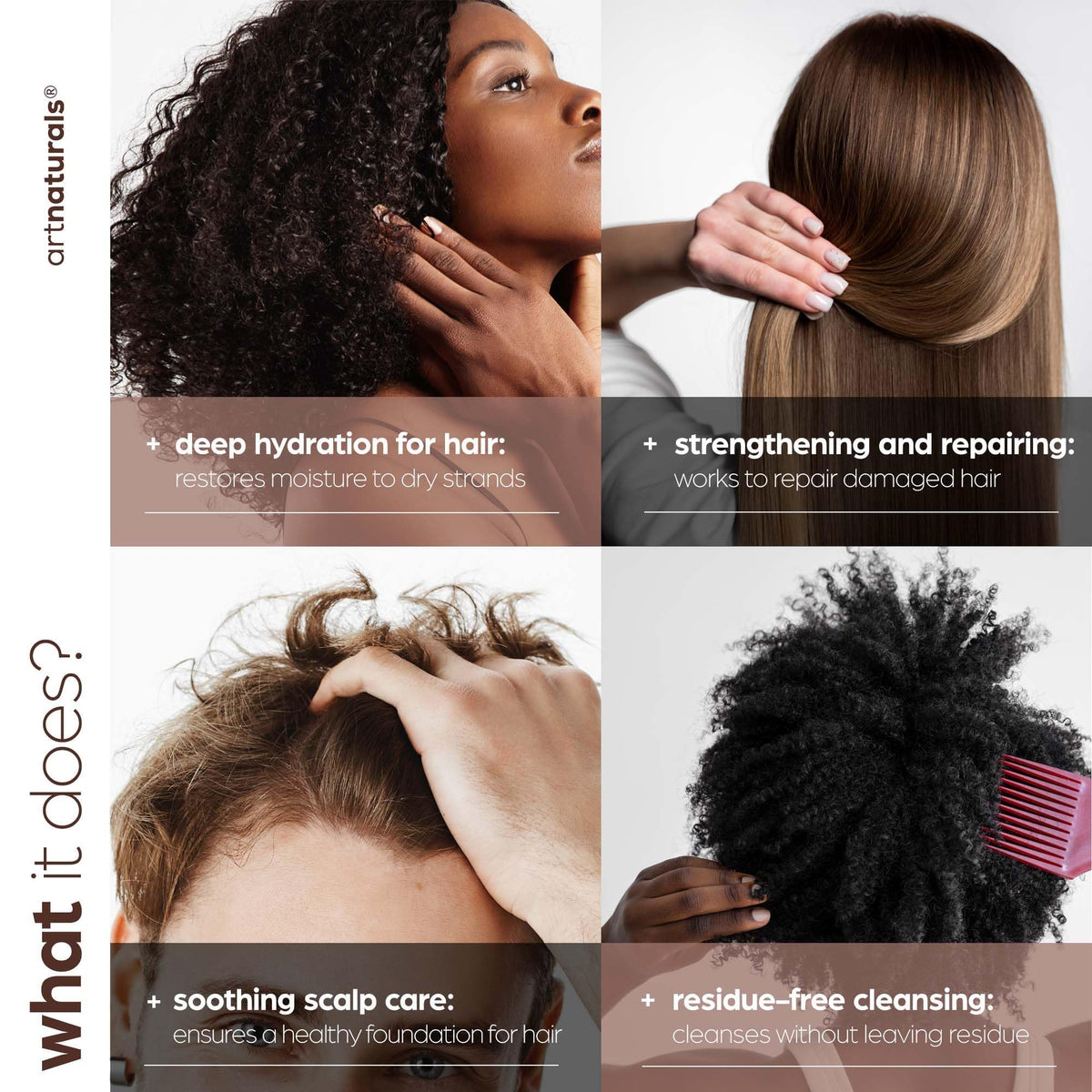 Artnaturals conditioner spread close-up showing creamy conditioning benefit