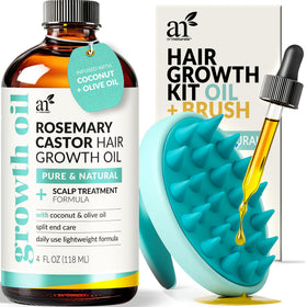 ArtNaturals bottle and massager displayed together showing packaging and ease of use
