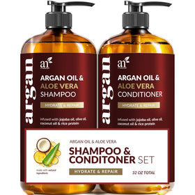 Artnaturals front packaging showing shampoo and conditioner for hydrated hair