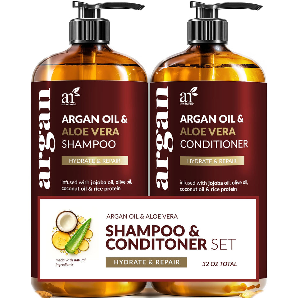 Artnaturals front packaging showing shampoo and conditioner for hydrated hair
