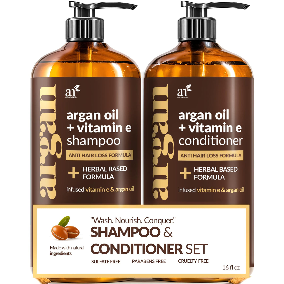 Artnaturals front packaging showing both 16 fl oz bottles and benefits
