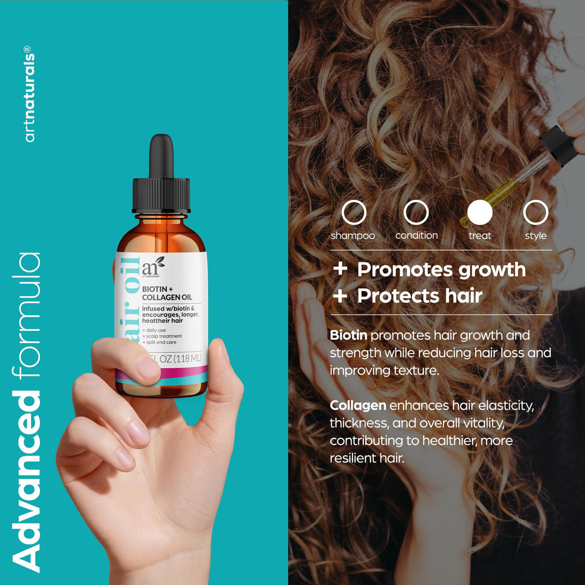 Artnaturals product label close-up featuring ingredients and benefits for informed purchase decision