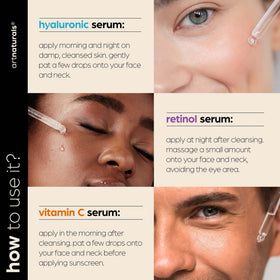 Artnaturals applying serum to cheek during morning routine demonstrating hydration and brightening