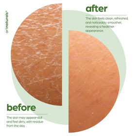 Artnaturals body wash in use on a loofah showing invigorating shower refresh