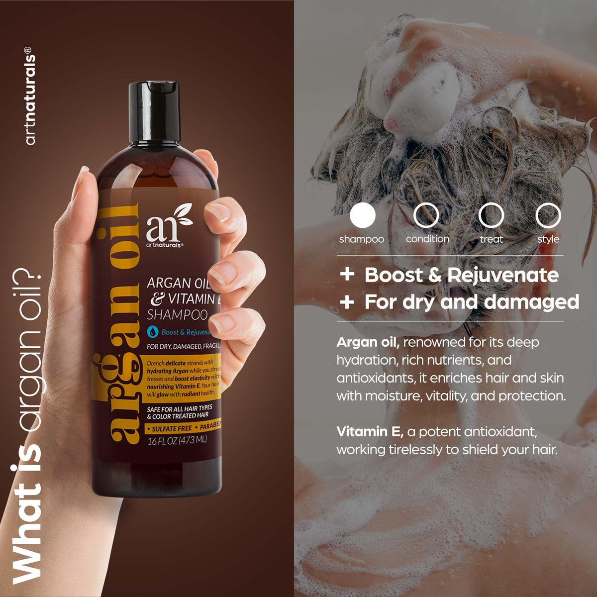 Artnaturals pump dispenser and clear product label for easy use
