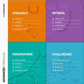Artnaturals retinol bottle shown in nighttime routine to support smoother texture
