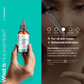 Artnaturals hand applying serum to skin illustrating easy layering and skin comfort