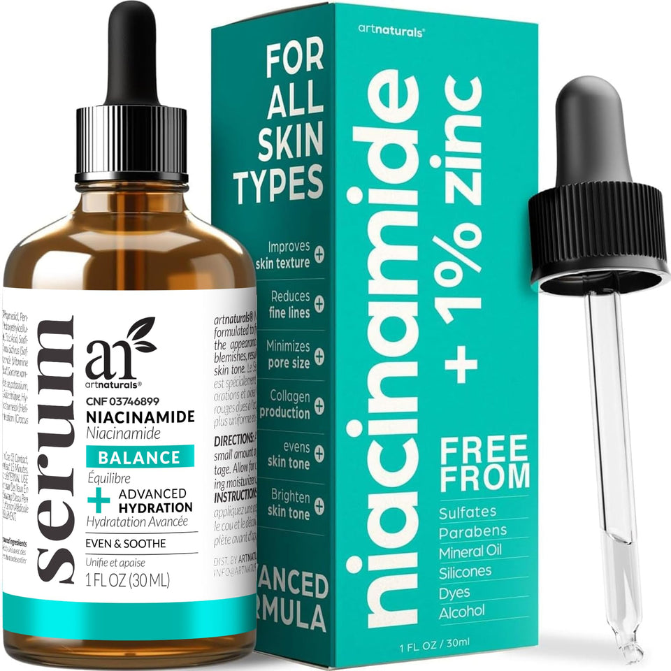 Artnaturals front bottle showing label and clear serum for instant recognition and trust