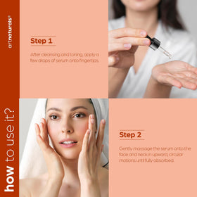 Artnaturals pump dispensing serum drop illustrating controlled application benefit