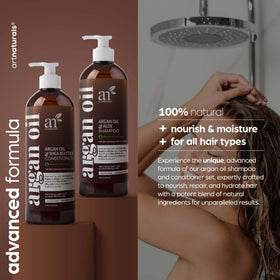 Artnaturals shampoo pour close-up highlighting rich moisturizing texture