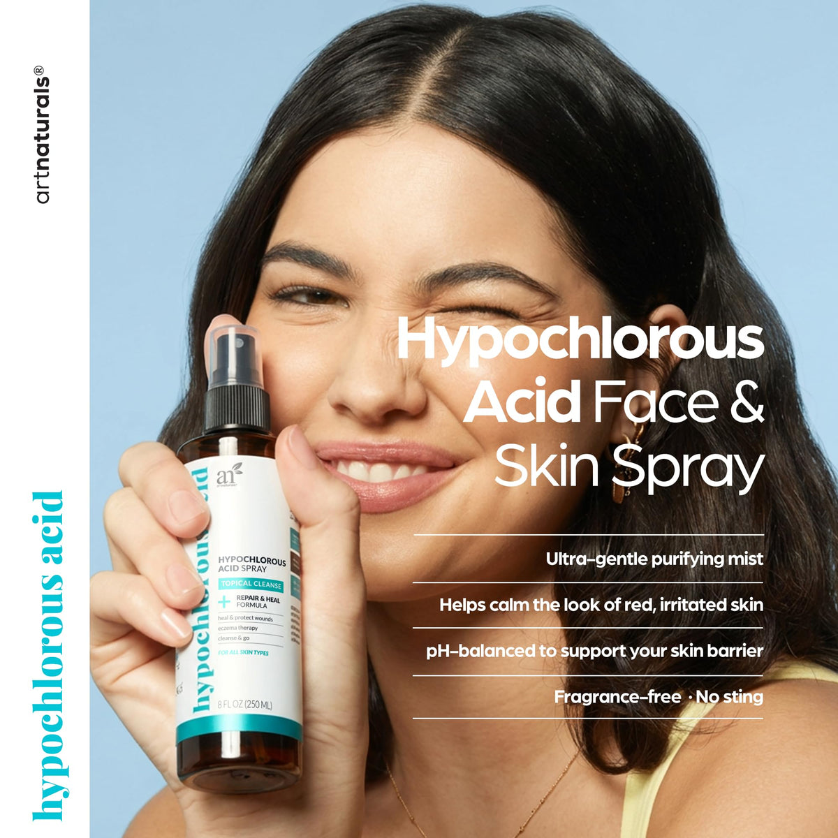 Artnaturals 8 fl oz bottle in hand showing travel-friendly size