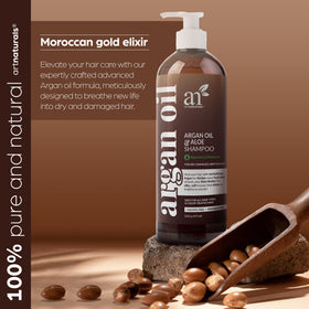 16 fl oz Artnaturals bottle next to hand to show true product size and travel convenience
