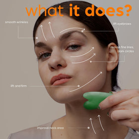 ArtNaturals oil and gua sha in a spa-style setting illustrating relaxing skincare routine