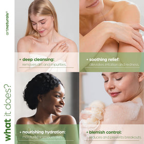 Artnaturals creamy lather foam close-up demonstrating gentle cleansing action