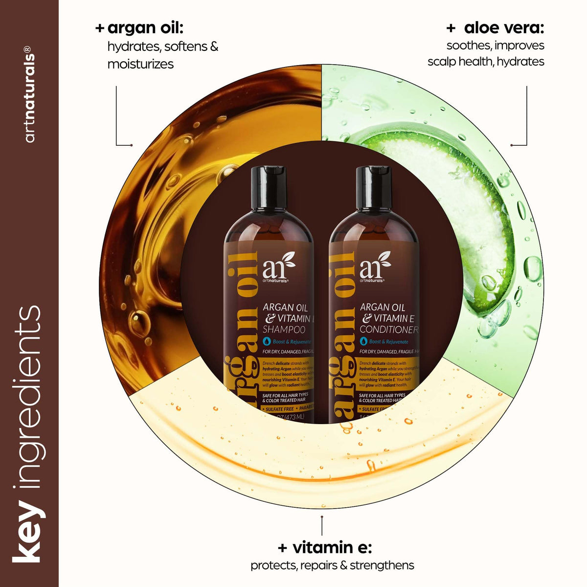Artnaturals shampoo lathering in hands for gentle cleansing benefit