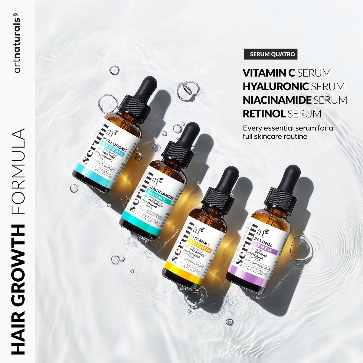 Artnaturals vitamin C serum pipette dispensing brightening serum for even skin tone
