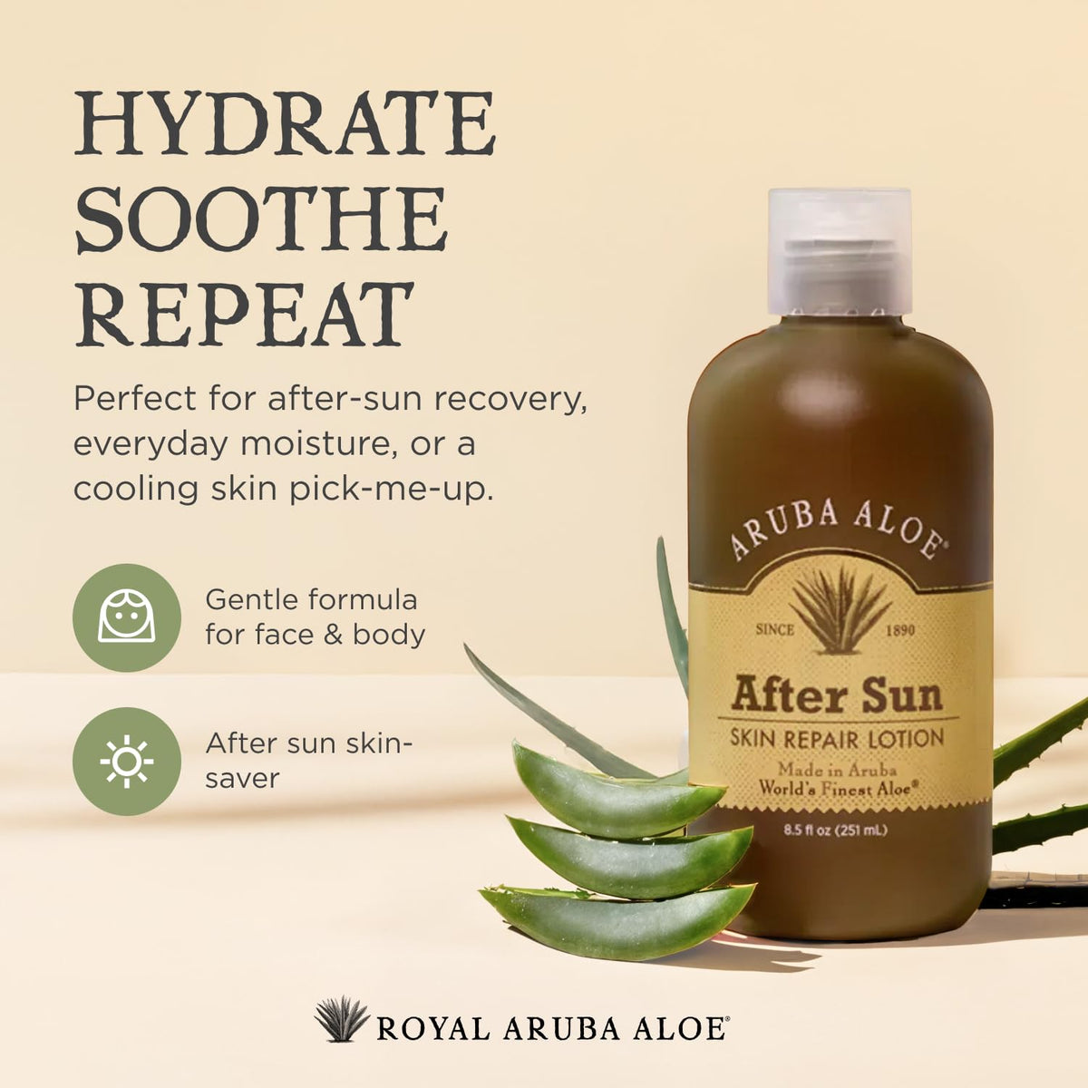 ARUBA ALOE 2 oz tube held in hand showing compact travel-friendly size and convenience