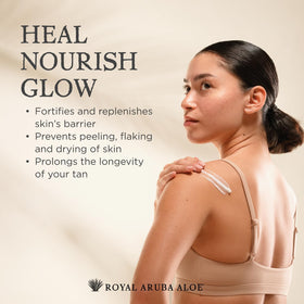 ARUBA ALOE cream texture on fingertip demonstrating lightweight, fast-absorbing hydration