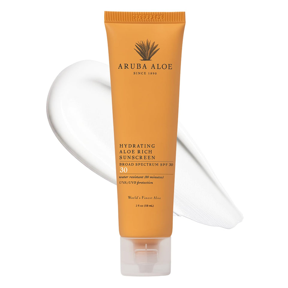 Aruba Aloe front tube showing SPF 30 and compact travel size