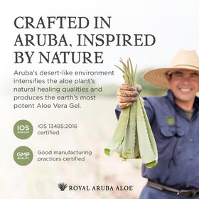 ARUBA ALOE applied to hands demonstrating soothing hydration benefit