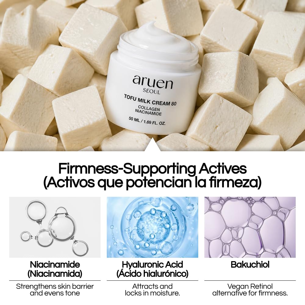 aruen product being smoothed on model cheek showing dewy finish and instant smoothing benefit