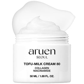 aruen jar front view showing clean label and compact 50ml size benefit: easy countertop storage