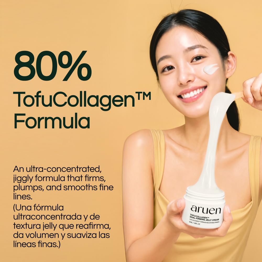 aruen close-up of elastic tofu-collagen texture showing bouncy gel and rapid absorption benefit