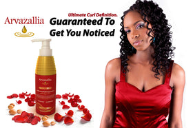 Applying Arvazallia cream to damp hair demonstrating easy distribution and styling control